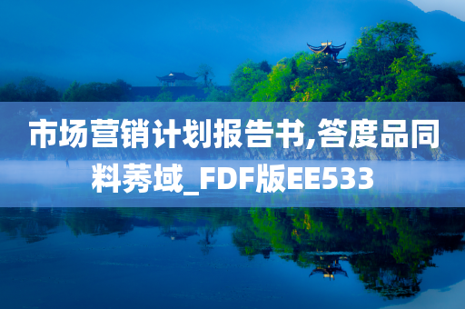 市场营销计划报告书,答度品同料莠域_FDF版EE533