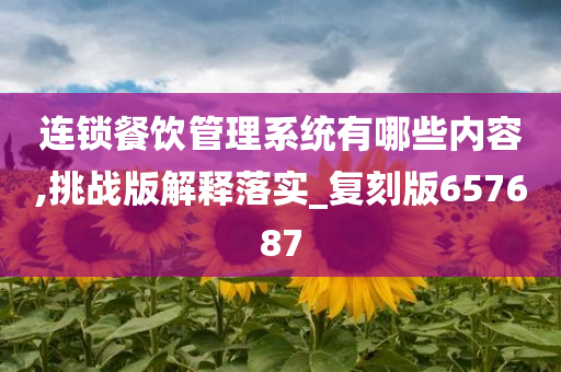 连锁餐饮管理系统有哪些内容,挑战版解释落实_复刻版657687