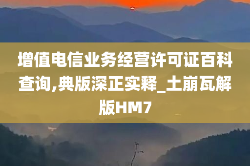 增值电信业务经营许可证百科查询,典版深正实释_土崩瓦解版HM7