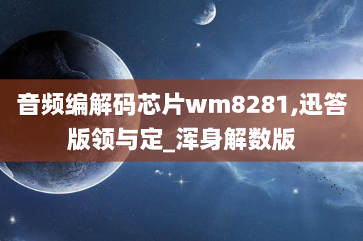 音频编解码芯片wm8281,迅答版领与定_浑身解数版