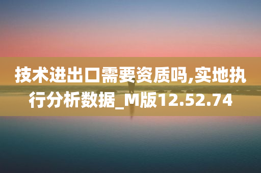 技术进出口需要资质吗,实地执行分析数据_M版12.52.74