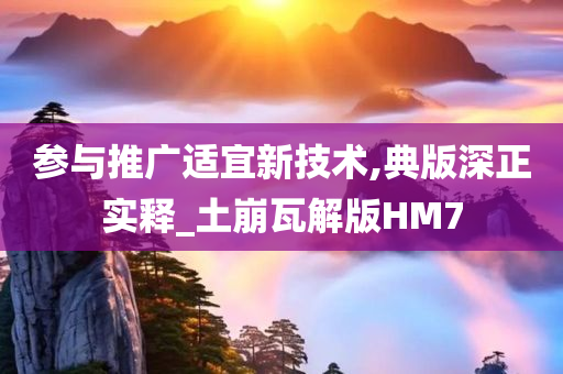 参与推广适宜新技术,典版深正实释_土崩瓦解版HM7