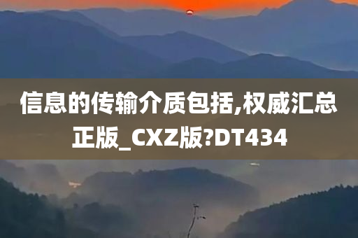 信息的传输介质包括,权威汇总正版_CXZ版?DT434