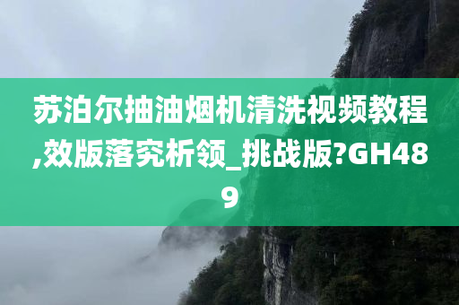 苏泊尔抽油烟机清洗视频教程,效版落究析领_挑战版?GH489