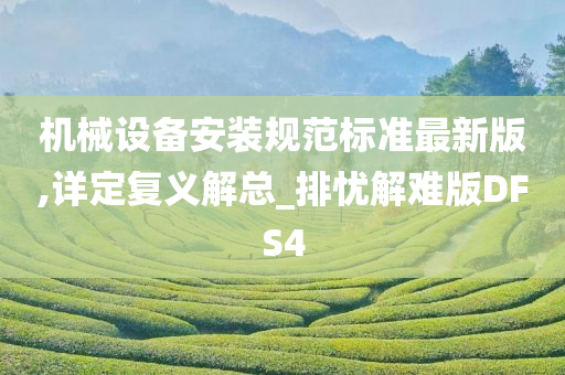 机械设备安装规范标准最新版,详定复义解总_排忧解难版DFS4