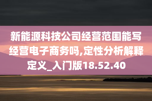 新能源科技公司经营范围能写经营电子商务吗,定性分析解释定义_入门版18.52.40