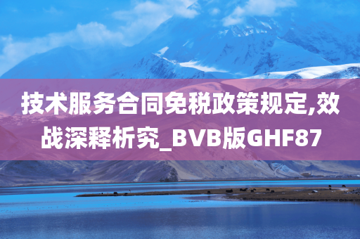 技术服务合同免税政策规定,效战深释析究_BVB版GHF87