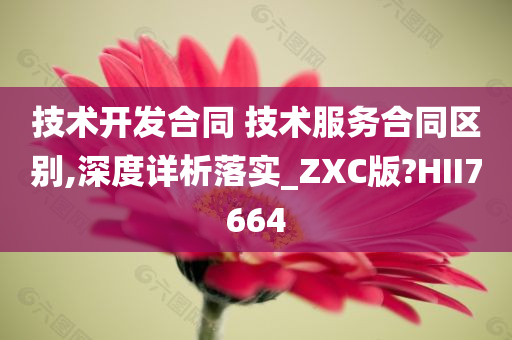 技术开发合同 技术服务合同区别,深度详析落实_ZXC版?HII7664