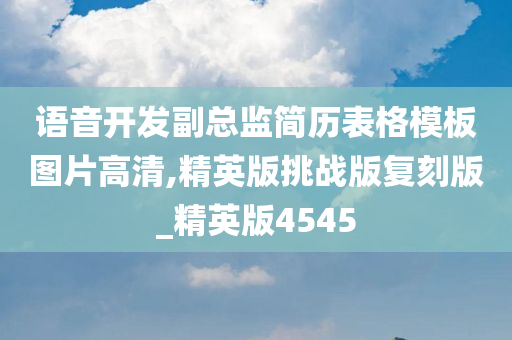 语音开发副总监简历表格模板图片高清,精英版挑战版复刻版_精英版4545