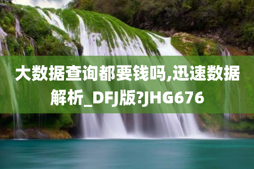 大数据查询都要钱吗,迅速数据解析_DFJ版?JHG676