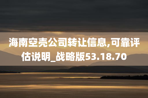 海南空壳公司转让信息,可靠评估说明_战略版53.18.70