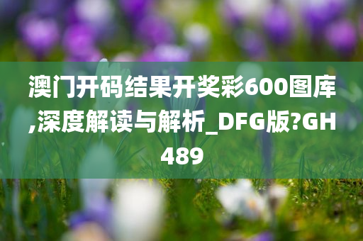 澳门开码结果开奖彩600图库,深度解读与解析_DFG版?GH489