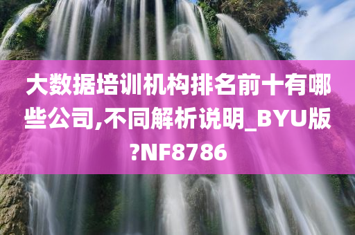 大数据培训机构排名前十有哪些公司,不同解析说明_BYU版?NF8786