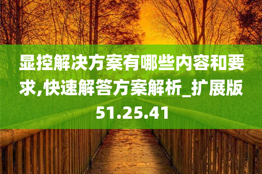 显控解决方案有哪些内容和要求,快速解答方案解析_扩展版51.25.41