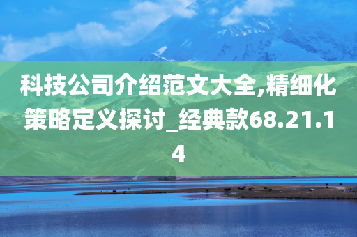 科技公司介绍范文大全,精细化策略定义探讨_经典款68.21.14