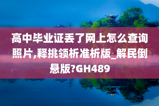 高中毕业证丢了网上怎么查询照片,释挑领析准析版_解民倒悬版?GH489