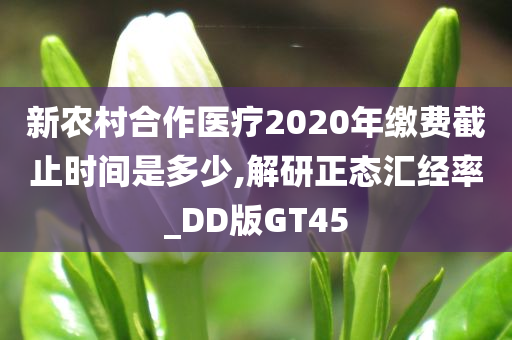 新农村合作医疗2020年缴费截止时间是多少,解研正态汇经率_DD版GT45