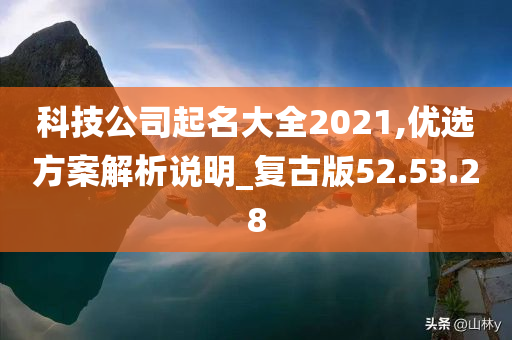 科技公司起名大全2021,优选方案解析说明_复古版52.53.28