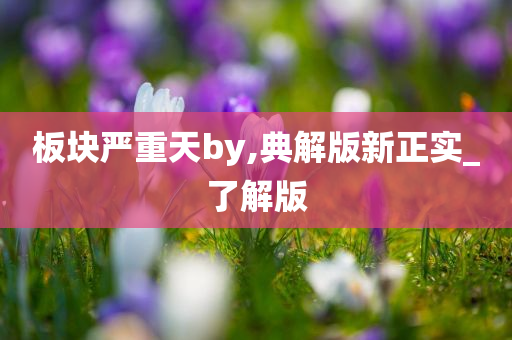 板块严重天by,典解版新正实_了解版