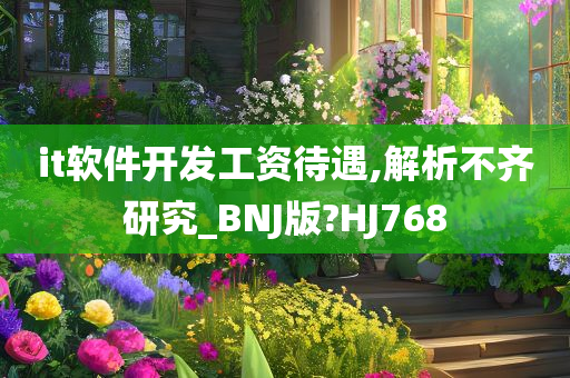 it软件开发工资待遇,解析不齐研究_BNJ版?HJ768