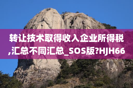 转让技术取得收入企业所得税,汇总不同汇总_SOS版?HJH66