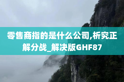 零售商指的是什么公司,析究正解分战_解决版GHF87