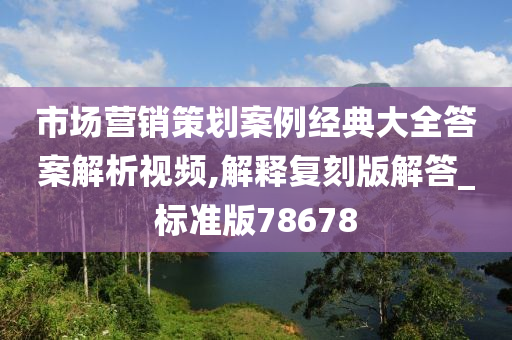 市场营销策划案例经典大全答案解析视频,解释复刻版解答_标准版78678