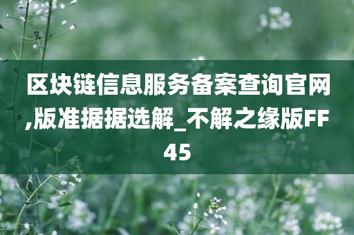 区块链信息服务备案查询官网,版准据据选解_不解之缘版FF45