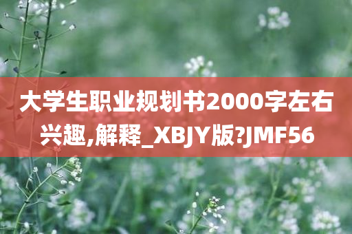 大学生职业规划书2000字左右兴趣,解释_XBJY版?JMF56