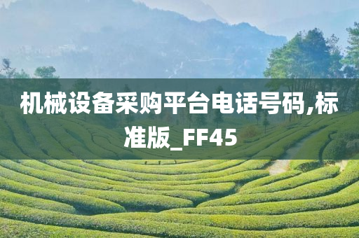 机械设备采购平台电话号码,标准版_FF45