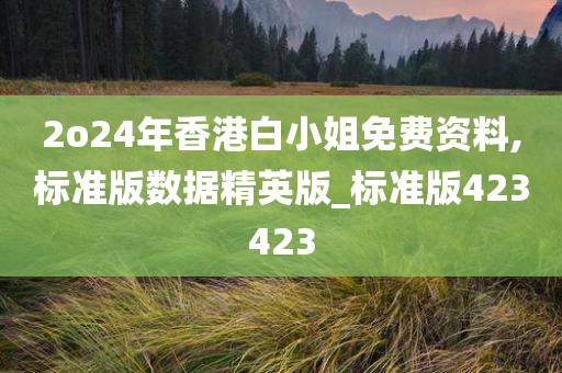 2o24年香港白小姐免费资料,标准版数据精英版_标准版423423