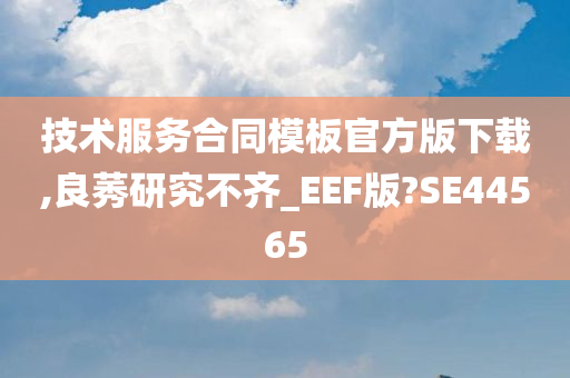 技术服务合同模板官方版下载,良莠研究不齐_EEF版?SE44565