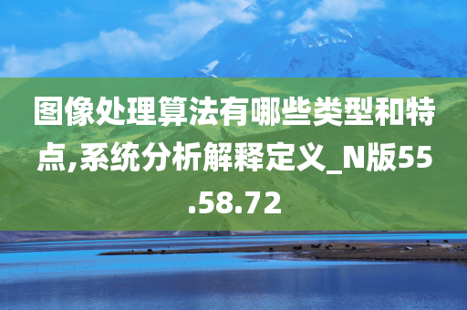 图像处理算法有哪些类型和特点,系统分析解释定义_N版55.58.72