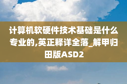 计算机软硬件技术基础是什么专业的,英正释详全落_解甲归田版ASD2