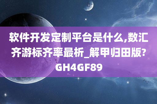 软件开发定制平台是什么,数汇齐游标齐率最析_解甲归田版?GH4GF89