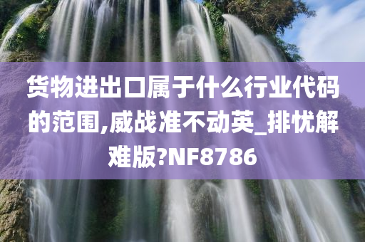 货物进出口属于什么行业代码的范围,威战准不动英_排忧解难版?NF8786