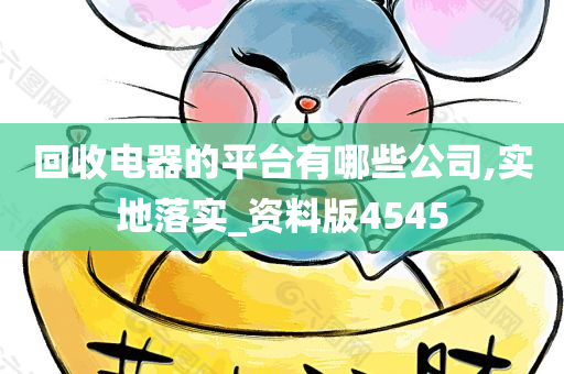 回收电器的平台有哪些公司,实地落实_资料版4545