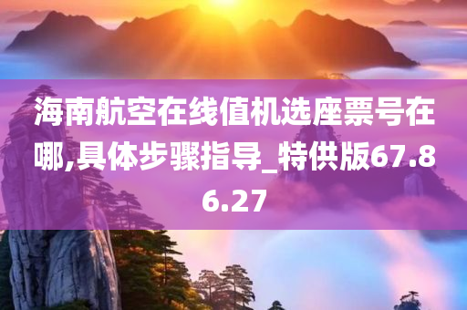 海南航空在线值机选座票号在哪,具体步骤指导_特供版67.86.27