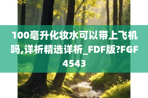 100毫升化妆水可以带上飞机吗,详析精选详析_FDF版?FGF4543