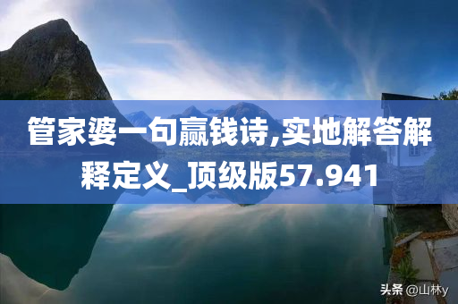 管家婆一句赢钱诗,实地解答解释定义_顶级版57.941