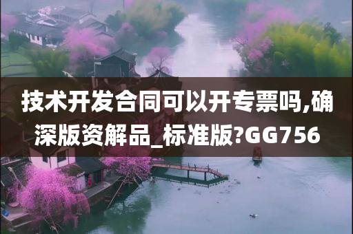 技术开发合同可以开专票吗,确深版资解品_标准版?GG756