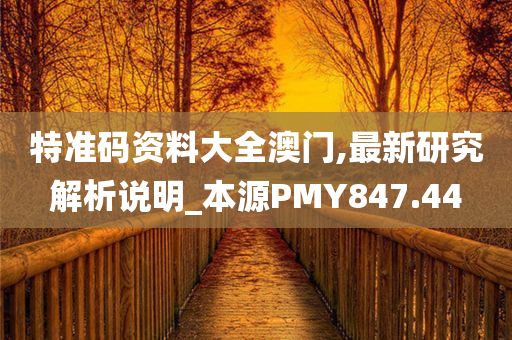 特准码资料大全澳门,最新研究解析说明_本源PMY847.44