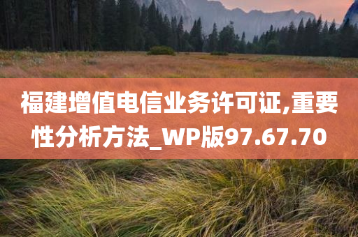 福建增值电信业务许可证,重要性分析方法_WP版97.67.70