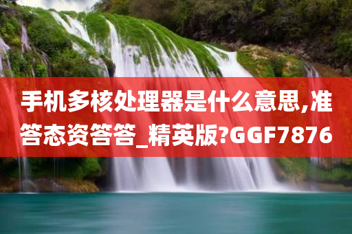 手机多核处理器是什么意思,准答态资答答_精英版?GGF7876