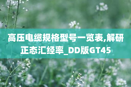 高压电缆规格型号一览表,解研正态汇经率_DD版GT45