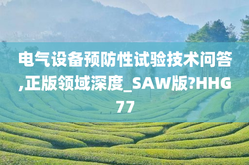 电气设备预防性试验技术问答,正版领域深度_SAW版?HHG77