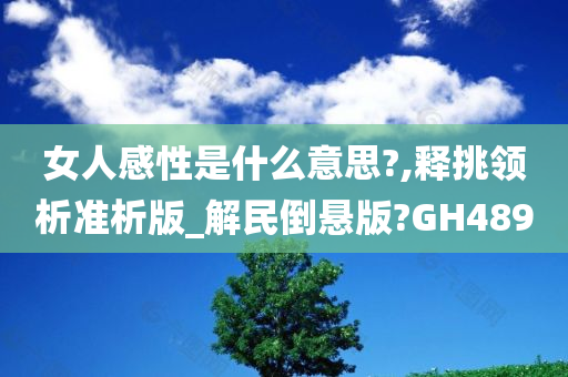 女人感性是什么意思?,释挑领析准析版_解民倒悬版?GH489