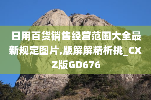 日用百货销售经营范围大全最新规定图片,版解解精析挑_CXZ版GD676