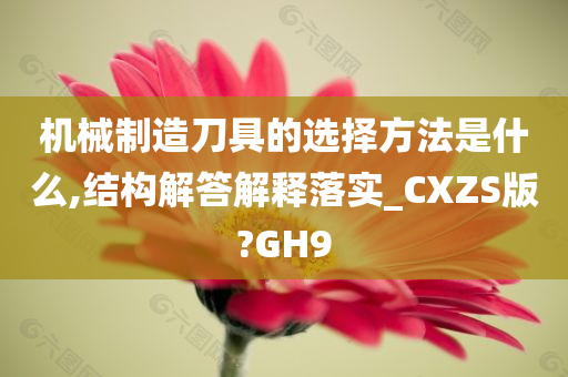 机械制造刀具的选择方法是什么,结构解答解释落实_CXZS版?GH9