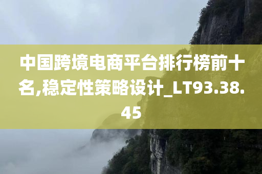 中国跨境电商平台排行榜前十名,稳定性策略设计_LT93.38.45